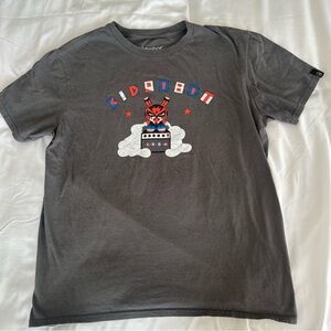Kidrobot Dunny Graphic T-Shirt Large Charcoal Gray Streetwear Grunge Y2K Tee